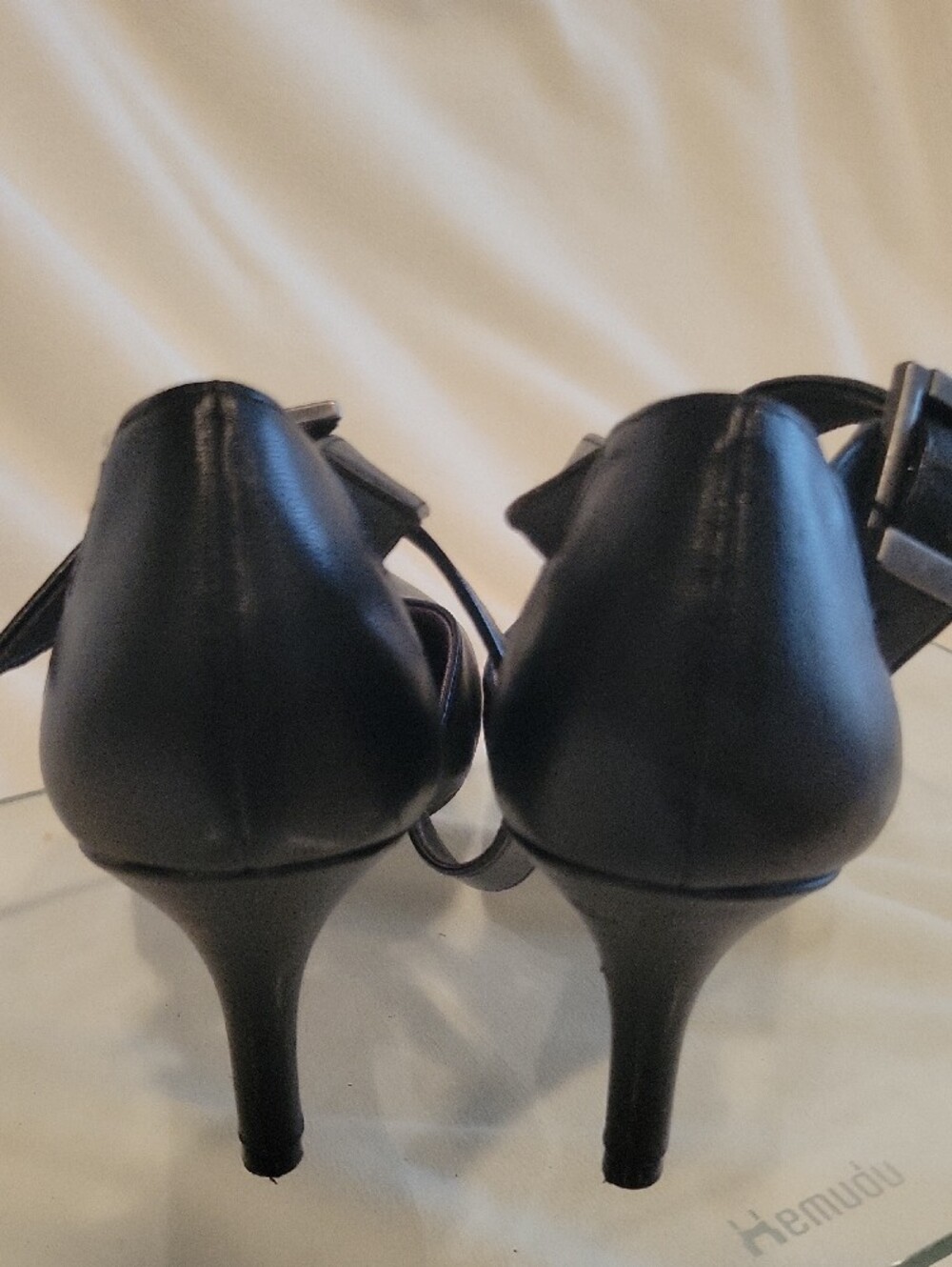 LIFE STRIDE SOFT SYSYEM sz 8.5 M Black Strappy Pointed-Toe Heels - Picture 10 of 11